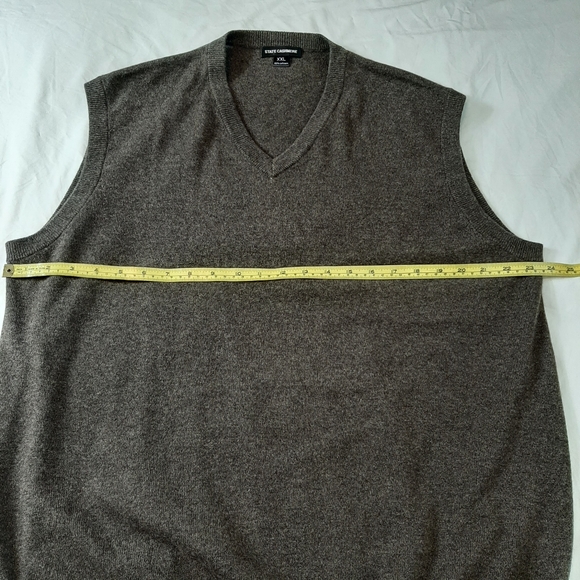 State Cashmere Men's Sweater Vest. 100% Cashmere, Brown. Pre-owned, Size XXL - Picture 13 of 16